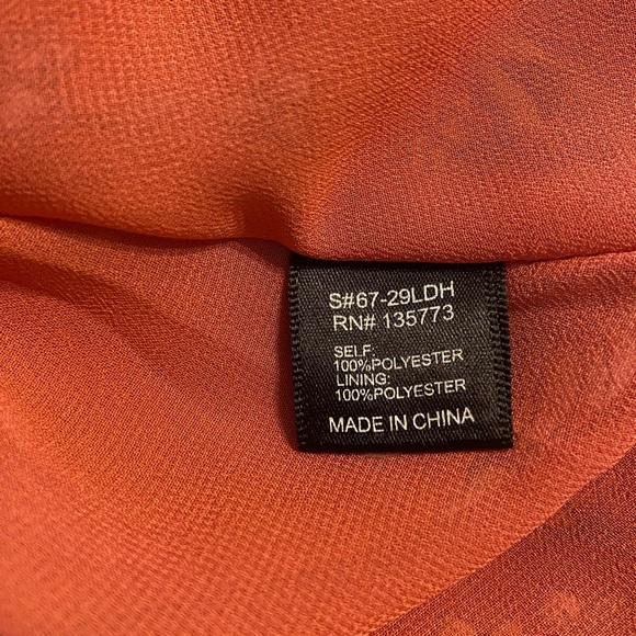 Olivaceous Halter Mini Dress Women's L Rust Orange Floral Boho Hippie Keyhole - Picture 4 of 6